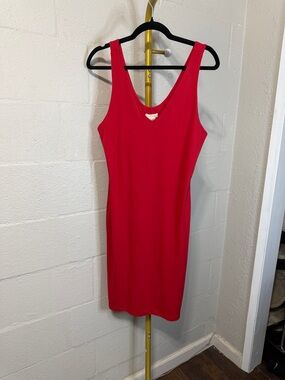 Yelete Bold Red Midi Sheath Dress